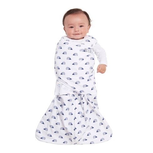 HALO Innovations Sleepsack 100 Cotton Swaddle Wrap Hedgehog Navy NB