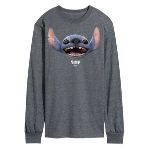 Men's - Lilo and Stitch - Stitch Face Oversized- Men's Long Sleeve Graphic T-Shirt Long Sleeve Graphic T-Shirt - 1 of 3