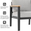 4 Piece Modern Outdoor Conversation Sets with 4 Inch Cushion & 5mm Tempered Glass Table - 4 of 4