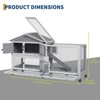 63" Wooden Rabbit Hutch with 6 Lockable Wheels, 2 Story Rabbit Cage with Pull-Out Tray & Non-slip Ramp, Large Bunny Hutch Indoor Outdoor - 2 of 4