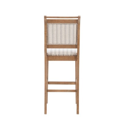 Emmy 30" Gray Wash Full Back Stripe Fabric Barstool