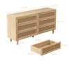 Rattan 6 Drawer Dresser for Bedroom, Dresser Chest of Drawers, Beside Table for Closet, Storage Organizer for Hallway Living Room Bedroom - 3 of 4
