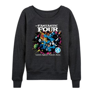 Women's - Marvel - Fantastic Four Fantastic 4 Galactus Comic Lightweight French Terry Wide Neck Long Sleeve Shirt - 1 of 4