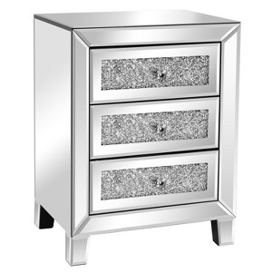 Karl Home 3-Drawer Silver MDF (Medium-Density Fiberboard) 17.72in. W Nightstands - 1 of 4