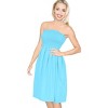 LA LEELA Women's House Daily Routine Evening Wear Holiday Backless Casual Smocked Mini Dress Tube Top Strapless Dresses for Women - 4 of 4
