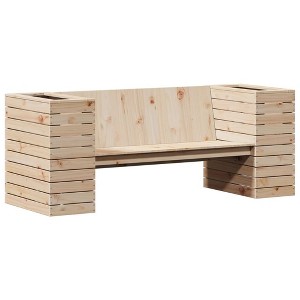 vidaXL Planter Bench Natural Pine Solid Pine Wood 66.9x23.6x25.6 in - 1 of 4