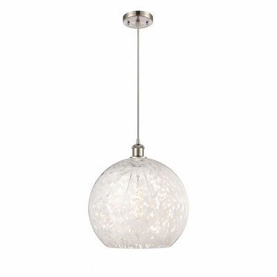 White Mouchette - 1 Light Cord Hung Pendant In Modern Style-16.63 Inches Tall and 13.75 Inches Wide