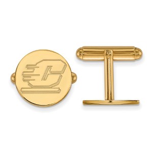 Black Bow Jewelry 14k Yellow Gold Plated Sterling Silver Central Michigan Chippewas NCAA Cuff Links - 1 of 3