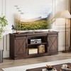 TV Stand for Televisions Up to 65 Inches, Entertainment Center Console Table with Storage Cabinets and Two Barn Doors, Mid Century Modern - 2 of 4