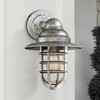 John Timberland Marlowe Industrial Outdoor Wall Light Fixture Galvanized Hooded Cage 13" Clear Glass for Post Exterior Barn Deck House Porch Yard Home - 2 of 4