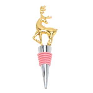 Unique Bargains Wine Stoppers Christmas Deer-Design Zinc Alloy TPE 5.04"x1.50"x0.79" 1 Pc - 1 of 3