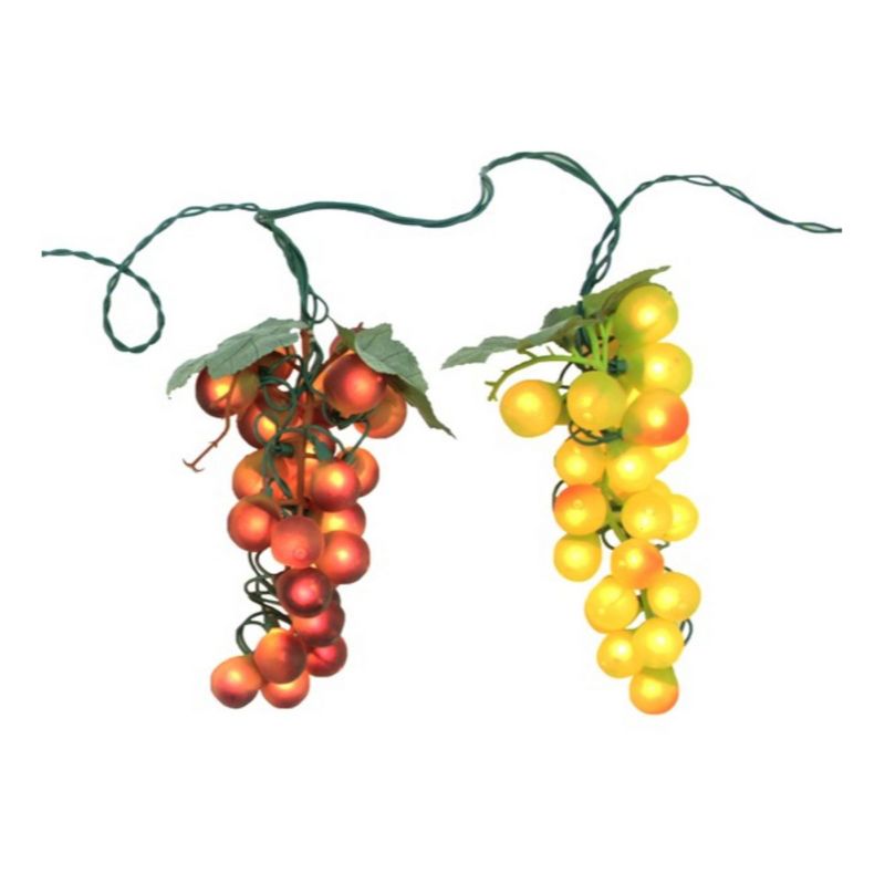 Northlight 100-Count Yellow and Red Grape Clusters Christmas Light - 5ft Green Wire, 3 of 4