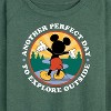 Women's - Disney - Perfect Day Explore Outside Lightweight French Terry Wide Neck Long Sleeve Shirt - 2 of 4