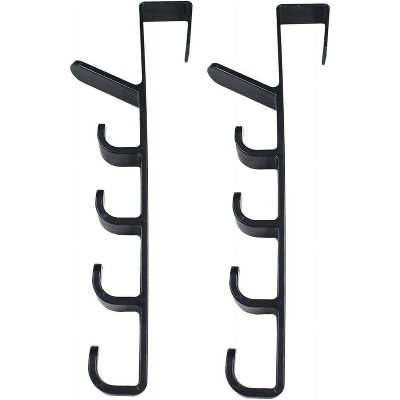 LunaLulinlk 2 Pcs No Punching Purse Racks for Hanging Purses Over the Door Hook Hanger 5 Hooks Organizer Rack Storage Hooks (Black)