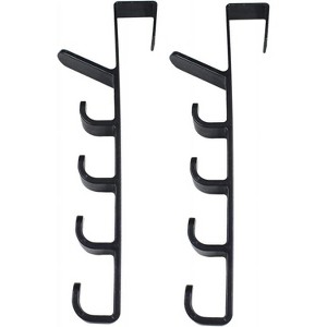 LunaLulinlk 2 Pcs No Punching Purse Racks for Hanging Purses Over the Door Hook Hanger 5 Hooks Organizer Rack Storage Hooks (Black) - 1 of 4