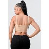 Slickblue Women's Faux Leather Crop Top, Zip-Up Sleeveless Strap Tank, Fitted Style, Nude Color, Size S-L - 4 of 4