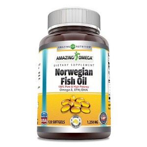 Amazing Omega Norwegian Fish Oil 1250 Mg Lemon Flavor 120 Softgels - 1 of 1