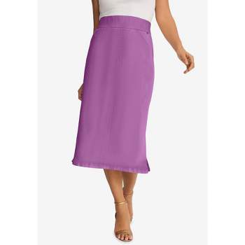 Jessica London Women's Plus Size Soft Ease Capri - 14/16, Purple : Target