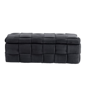 NicBex Modern 43.7" Velvet Storage Bench with Wood Frame for Bedroom and Entryway - 1 of 4