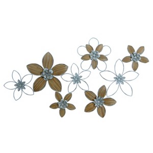 VIP Metal 36 in. Gold Wire Floral Wall Decor - 1 of 3