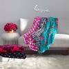 50"x70" Oversized Bouquet Day Throw Blanket Turquoise Blue - Betseyville: Fleece, Machine Washable - 3 of 4