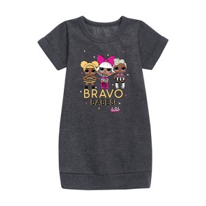Girls' - LOL Surprise! - Bravo Babes Graphic Short Sleeve Fleece Dress - 1 of 3