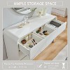 SinCiDo Modern 7 Drawers Dresser 47" Wide Chests of Drawers w/ Curved Profile Design Natural Texture for Bedroom,Living Room,White - 4 of 4