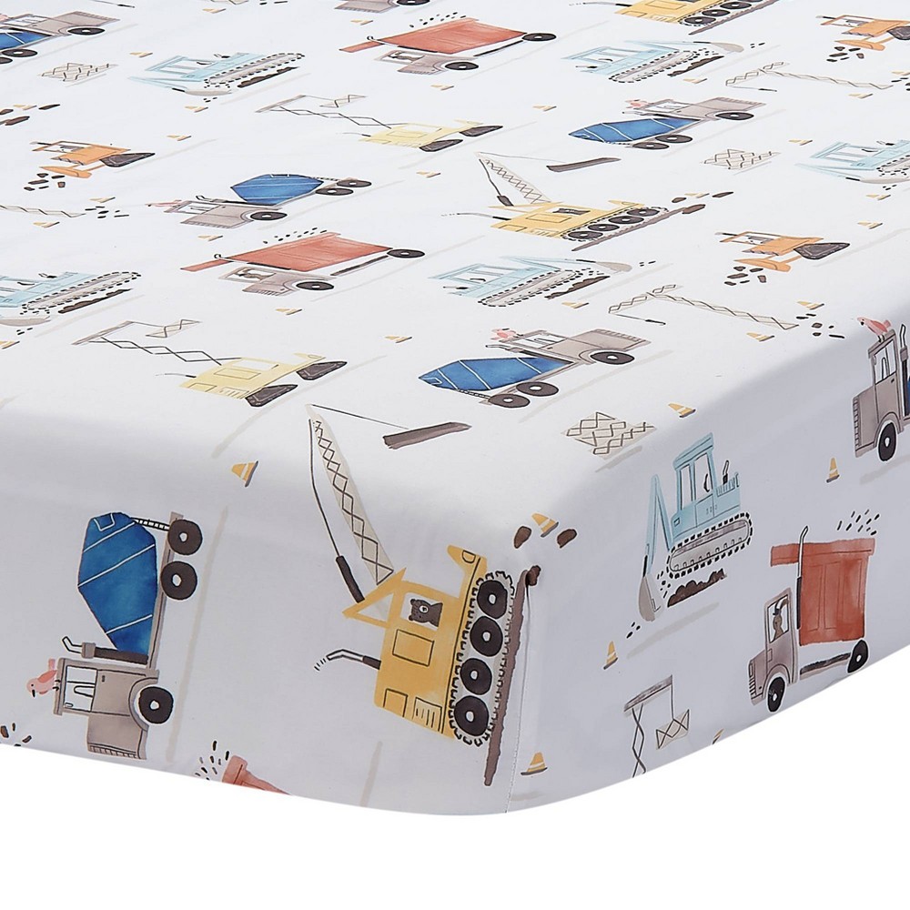 Photos - Bed Linen Bedtime Originals by Lambs & Ivy Construction Zone Fitted Crib Sheet