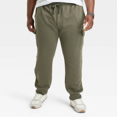 Men's Big & Tall Tapered Fleece Cargo Jogger Pants - Goodfellow & Co™ Olive  Green 5xlt : Target