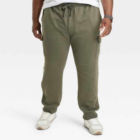 Men's Big & Tall Tapered Fleece Cargo Jogger Pants - Goodfellow & Co™ Olive  Green 5xlt : Target