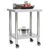 vidaXL Kitchen Work Table with Wheels 31.5"x17.7"x33.5" Stainless Steel - 2 of 4