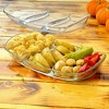 Slickblue Versatile Cristalline Glass Sectional Platter – Bake & Serve, Heat-Resistant with Feet, Two Size Options - 3 of 4