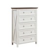 TiramisuBest 55in Long 6 Drawer Dresser with Marbling Worktop, Mordern Storage Cabinet with Metal Leg and Handle with Walnut for Dressers - 2 of 4