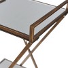 Roxie Rose 2 Tier Pedestal Stand Antique Gold - StyleCraft: Mirrored Glass, Elegant Metal Frame - 3 of 4
