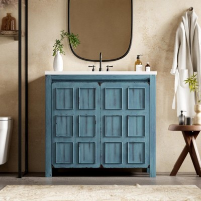 36" Bathroom Vanity Organizer with Sink, Combo Cabinet Set, Bathroom Storage Cabinet