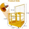 43"x45" Forklift Platform Safety Cage,Work Platform for Loader,Man Basket for Forklift 1800lbs Capacity,2-Man Collapsible Lift Basket - 3 of 4