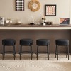 24" Tall, Round Bar Stools, Set of 2 - Contemporary upholstered dining stools for kitchens - 3 of 4