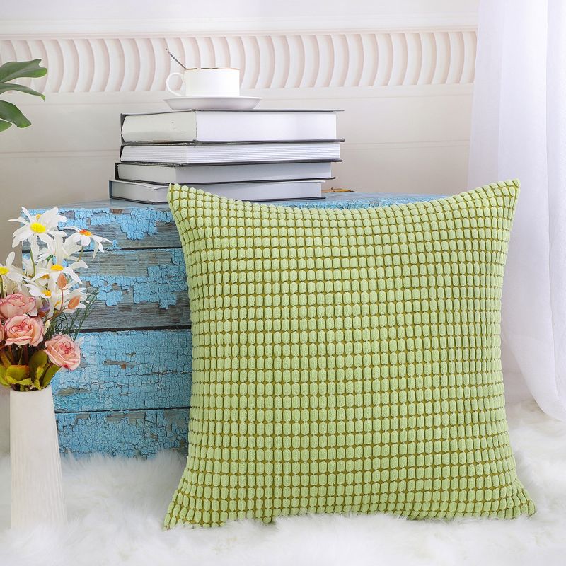 PiccoCasa Throw Pillow CoverVelvet Cushion Cover Comfortable Soft Corduroy Corn Striped Pillow Case, 5 of 7