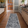 Machine Washable Vintage Floral Printed Area Rug Low Pile Stain Resistant Non Slip Non Shedding Pet Friendly Floor Mat - 3 of 4