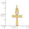 Black Bow Jewelry 14k Yellow Gold Laser Designed Ankh Cross Pendant - 4 of 4