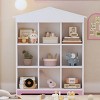 House-Shaped Kids Toys Storage Shelf with 9 Cubby Compartments, Colorblock Bookcase,Modern Playroom & Bedroom Storage Rack-Baofuwish - 2 of 4