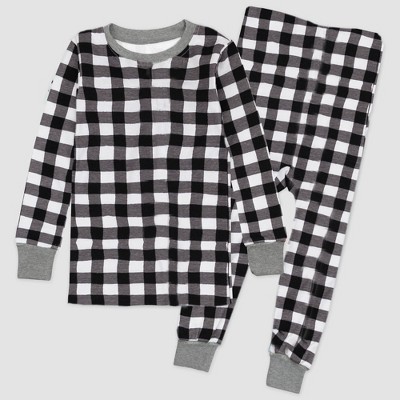 black and white buffalo plaid pajamas baby