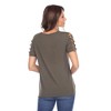 Women's Keyhole Neck Cutout Short Sleeve Top - White Mark - 3 of 4