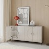 59.8" Modern Wooden 4-Door Sideboard Buffet Cabinet,Adjustable Shelves Storage Server for Living Room Kitchen Entryway-Baofuwish - 3 of 4