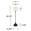 360 Lighting Spenser Rustic Farmhouse Floor Lamp with Riser 62 1/2" Tall Oiled Bronze Metal Off White Linen Empire Shade for Living Room Bedroom Home - 4 of 4