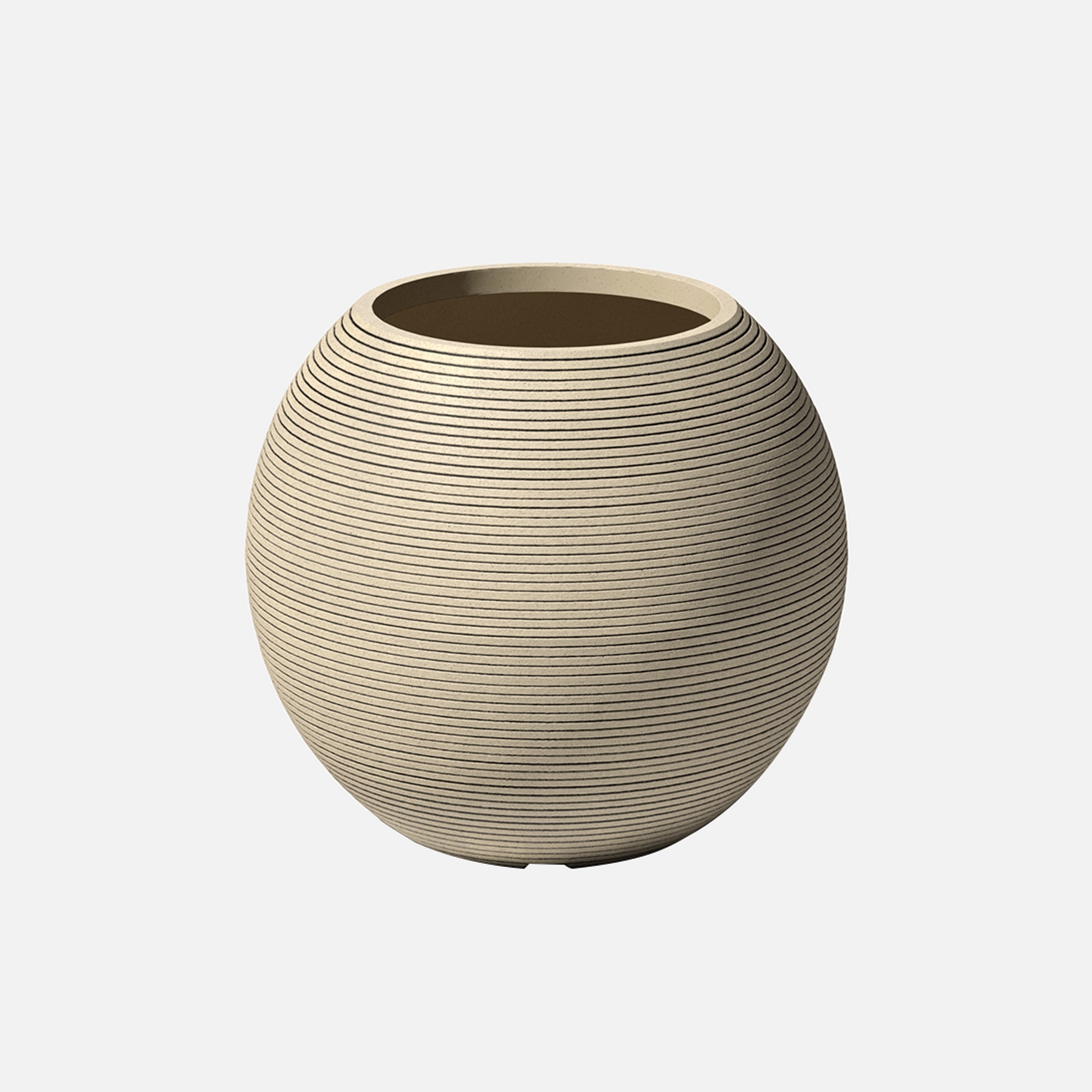 Veradek Strata Series Sphere Plastic-Stone Round Planter - Sand