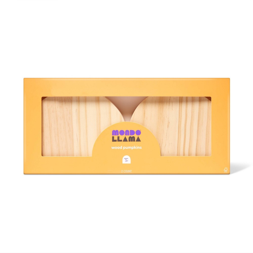 2ct Halloween Craft Wood Pumpkins - Mondo Llama™