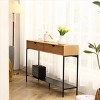 Freya 47.24" Length 2 Slide-out Drawers Entryway Rectangle Storage Console Table With Carbon Steel-Maison Boucle - 2 of 4