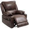 HOMCOM Vibration Massage Recliner Chair with Heat, Oversized Swivel Rocker, PU Manual Reclining Chair with Footrest, Remote, Pockets - 4 of 4
