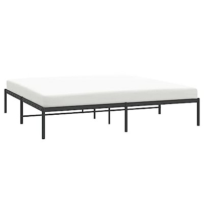 vidaXL Double Bed Frame with Steel Construction, Storage Space, Metal Slats and Center Leg Support,